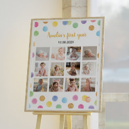 Rainbow Spot Birthday Foto Milestone Poster