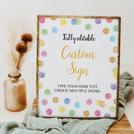 Rainbow Spot Party 1. Geburtstag Benutzerdefiniert Poster