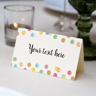 Rainbow Spot Pastell Platzkarte Geburtstagsparty