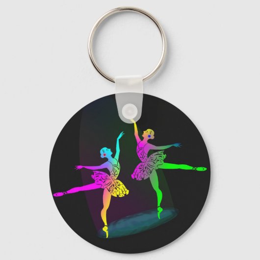 Rainbow Spotbright Ballet Dancers Schlüsselanhänger (Vorderseite)