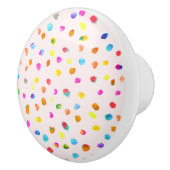 Rainbow-Spots auf weißen Kindern farbiges Kunstdes Keramikknauf (Rechts)