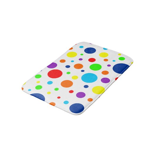Rainbow Spots Bath Mat Badematte (Schrägansicht)