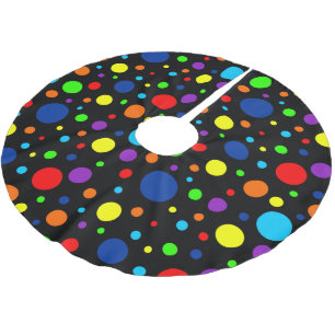 Rainbow Spots Tree Skirt Polyester Weihnachtsbaumdecke
