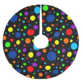 Rainbow Spots Tree Skirt Polyester Weihnachtsbaumdecke (Vorderseite)