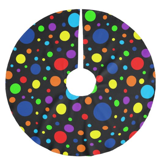 Rainbow Spots Tree Skirt Polyester Weihnachtsbaumdecke (Vorderseite)