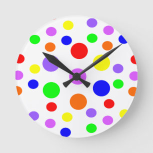 Rainbow Spots Wall Clock Runde Wanduhr