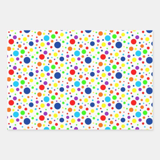 Rainbow Spots Wrapping Paper Set Geschenkpapier Set (Vorderseite)