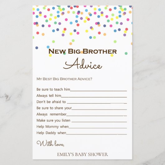 Rainbow Sprinkle Baby Showspiel DRUCKT (Vorderseite)