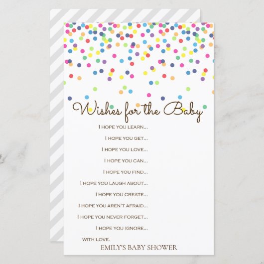 Rainbow Sprinkle Baby Showspiel DRUCKT (Vorne/Hinten)