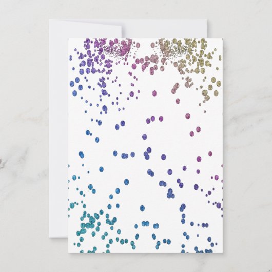 Rainbow Sprinkle Confetti | Pastel Gender Reveal Einladung (Rückseite)