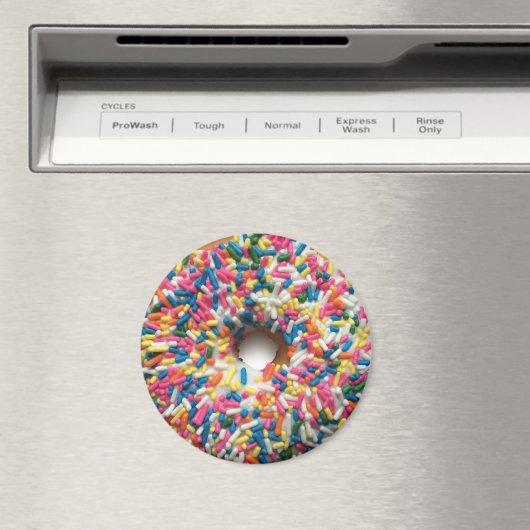 Rainbow Sprinkle Donut 3-Zoll-Rundmagnet Magnet (In Situ (Geschirrspüler))
