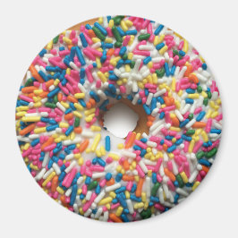Rainbow Sprinkle Donut 3-Zoll-Rundmagnet Magnet