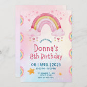 Rainbow Sprinkle Kindergeburtstag Party Einladung (Vorne/Hinten)