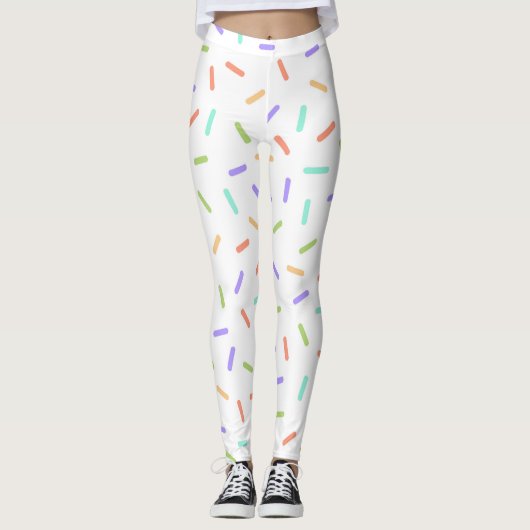 Rainbow-Sprinklen Konfetti lustige bunte Muster Leggings (Vorderseite)