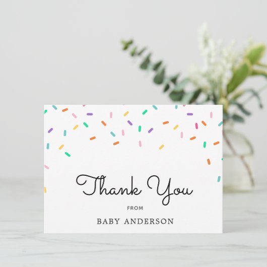Rainbow Sprinkles Baby Danke (Stehend Vorderseite)