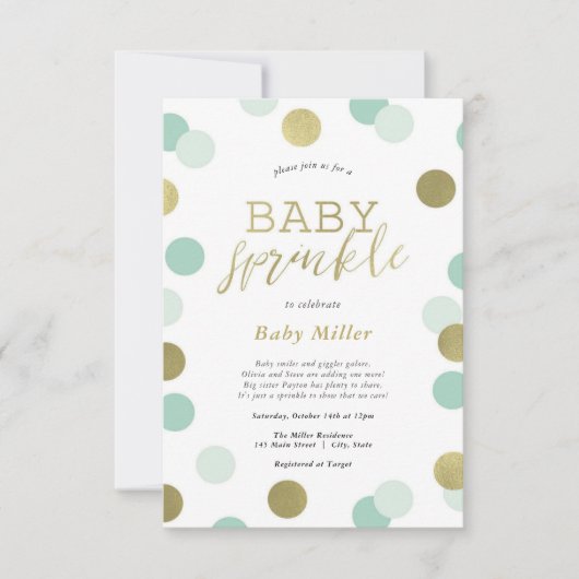 Rainbow Sprinkles Baby Sprinkle Einladung (Vorderseite)