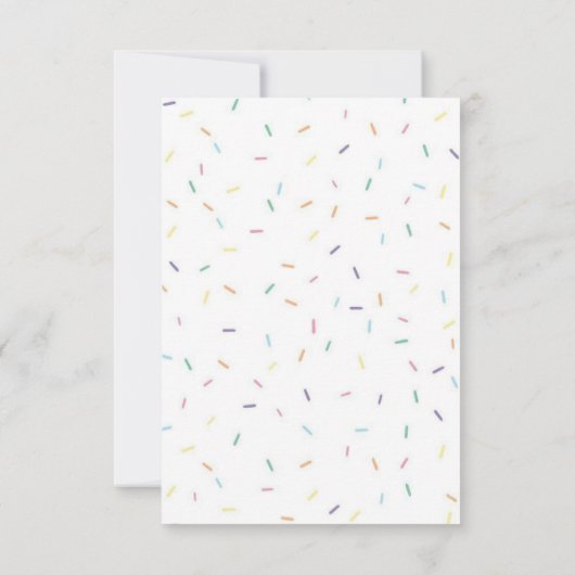 Rainbow Sprinkles Baby Sprinkle Einladung (Rückseite)