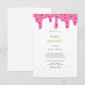 Rainbow Sprinkles Baby Sprinkle Einladung (Vorne/Hinten)