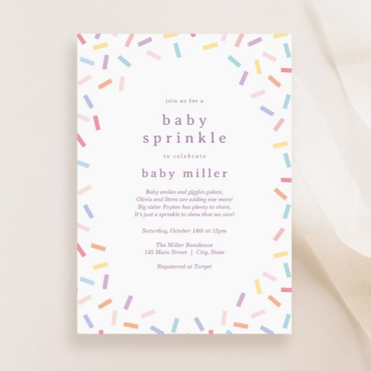 Rainbow Sprinkles Baby Sprinkle Einladung