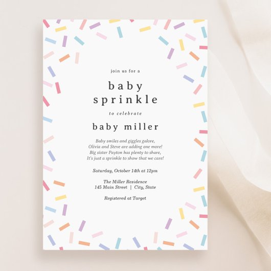 Rainbow Sprinkles Baby Sprinkle Einladung