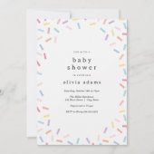 Rainbow Sprinkles Baby Sprinkle Einladung (Vorderseite)