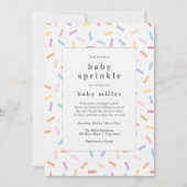 Rainbow Sprinkles Baby Sprinkle Einladung (Vorderseite)