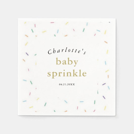 Rainbow Sprinkles Baby Sprinkle Einladung Serviette (Vorderseite)