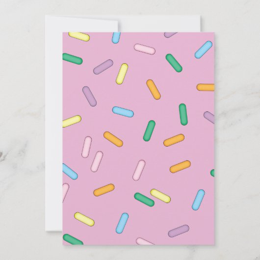 Rainbow Sprinkles Brunch Babydusche Einladung (Rückseite)