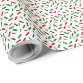 Rainbow Sprinkles Christmas Red Green Geschenkpapier (Rolleneckpunkt)