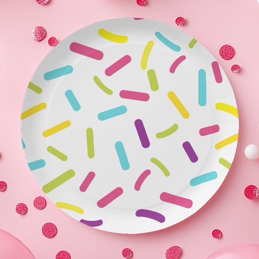 Rainbow Sprinkles Colorful Dessert Candy Pappteller