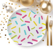 Rainbow Sprinkles Colorful Dessert Candy Pappteller