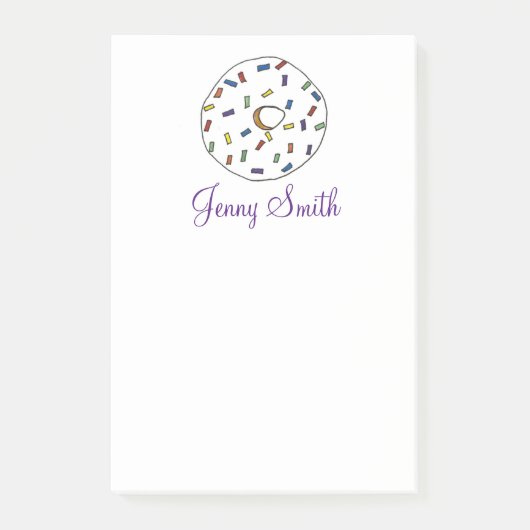 Rainbow Sprinkles Donut Doughnut Feinschmecker Pos Post-it Klebezettel (Vorderseite)