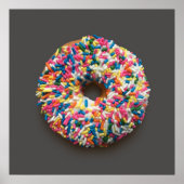Rainbow Sprinkles Donut Poster (auf grau) (Vorne)