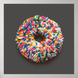 Rainbow Sprinkles Donut Poster (auf grau)