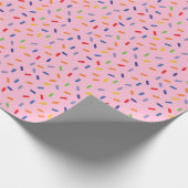 Rainbow Sprinkles Farbenfrohe Confetti Hellrosa Geschenkpapier (Ecke)