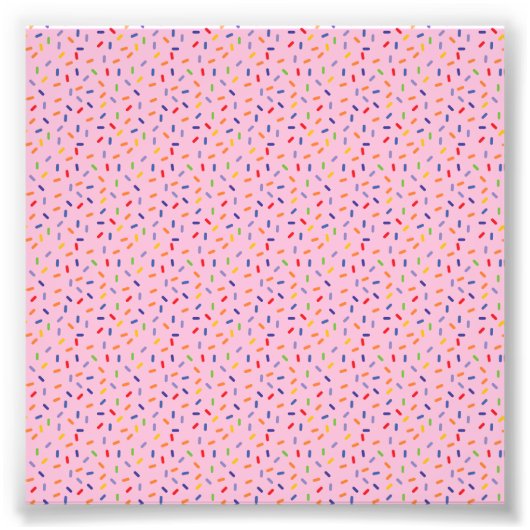 Rainbow Sprinkles Farbenfrohe Confetti Light Pink Fotodruck (Vorne)