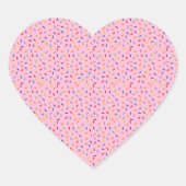 Rainbow Sprinkles Farbenfrohe Confetti Light Pink Herz-Aufkleber (Vorderseite)
