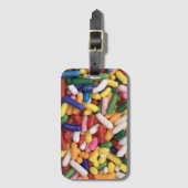 Rainbow Sprinkles Gepäckanhänger (Vorderseite Vertikal)