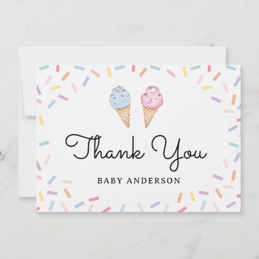 Rainbow Sprinkles Ice Cream Baby Vielen Dank (Vorderseite)