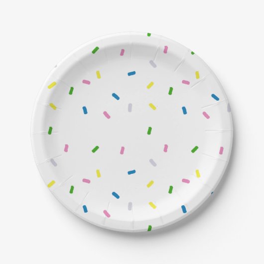Rainbow Sprinkles Muster Party Papierplatte Pappteller (Vorderseite)