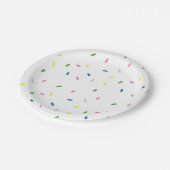 Rainbow Sprinkles Muster Party Papierplatte Pappteller (Schrägansicht)