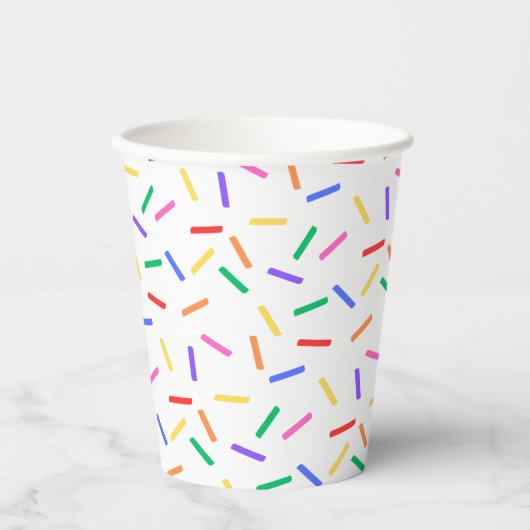 Rainbow Sprinkles Paper Party Cups Pappbecher (Vorderseite)