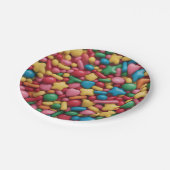 Rainbow sprinkles pappteller (Schrägansicht)