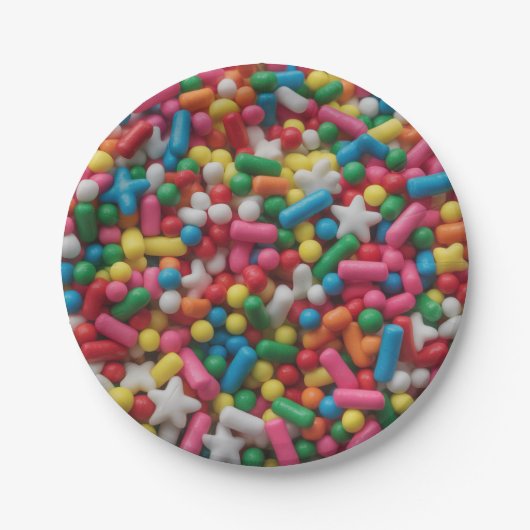 Rainbow sprinkles pappteller (Vorderseite)