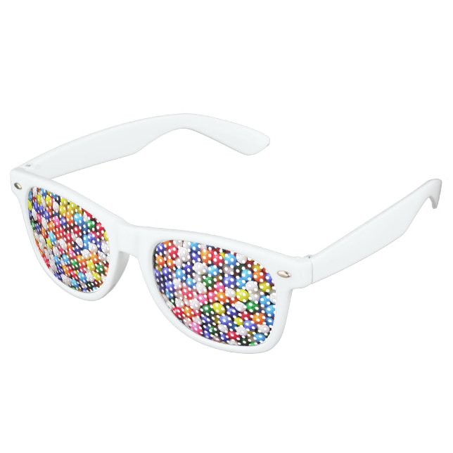 Rainbow-Sprinkles Partybrille (Schrägansicht)