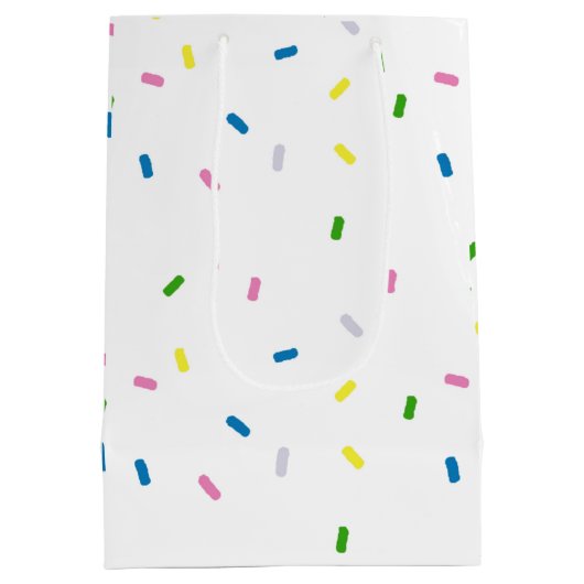 Rainbow Sprinkles Pattern-Party Mittlere Geschenktüte (Rückseite)