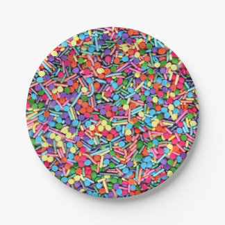 Rainbow Sprinkles Rainbow Jimmies Pappteller