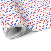 Rainbow Sprinkles Red White Blue American Flag Geschenkpapier (Rolleneckpunkt)
