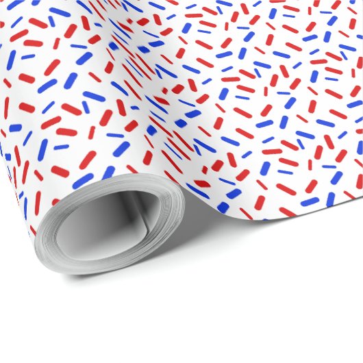 Rainbow Sprinkles Red White Blue American Flag Geschenkpapier (Rolleneckpunkt)