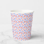 Rainbow Sprinkles Red White Blue American Flag Pappbecher (Links)